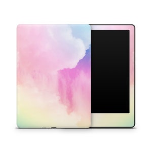 Pastel Clouds Kindle Protective Skin, Kindle Cover Vinyl Wrap, Kindle Accessories, Decorative Decals for Kindle, Sweet Colourful Sky Pattern