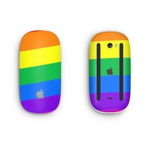 Pelle protettiva arcobaleno per Apple Magic Mouse, involucro in vinile stampato, simpatico adesivo colorato per cover, accessori Apple Magic Mouse 1 2