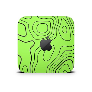 Funda protectora con diseño de mapa topográfico verde para Mac Mini, diseño de topografía, pegatina protectora, cubierta de vinilo impresa para Apple Mac Mini M1 M2 M4 Pro