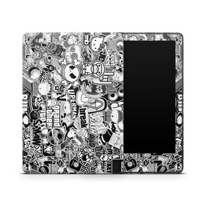 Capa protetora para Kindle Bombing, capa de vinil para Kindle, acessórios para Kindle, decalques decorativos, adesivos de bomba, desenhos animados, padrão monocromático