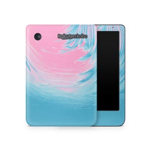 Pastel Aqua Swirl Kobo Protective Skin, Kobo Cover Vinyl Wrap, Kobo eReader Accessories, Decorative Decals, Colourful Pattern