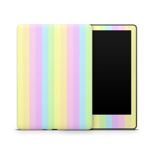 Pastel Stripes Kindle Protective Skin, Kindle Cover Vinyl Wrap, Kindle Accessories, Decorative Decals for Kindle, Cute Sweet Pattern
