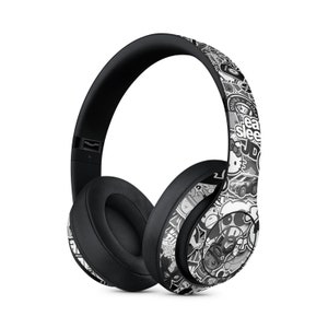 Stickerbomb Skin for Beats by Dre, Protective Full-Body Wrap, Beats by Dre Accessories, Beats Solo Pro Studio 2 3 4 Cover Bombing Monochrome