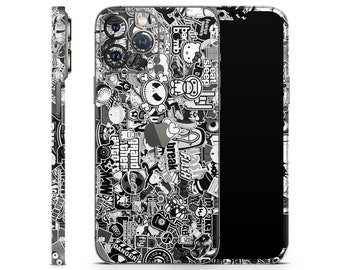 Bombing Skin per Apple iPhone 15 14 13 12 11 Pro Max Plus (tutti i modelli), copertina in vinile stampato Stickerbomb Wrap, decalcomanie adesive