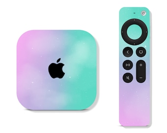 Pastel Galaxy Skin for Apple TV Device & Remote 2nd 3rd 4th 5th Gen 2 3 4 4K 5, Printed Vinyl Wrap, Apple Tv Cover Decals Sticker Sky Stars