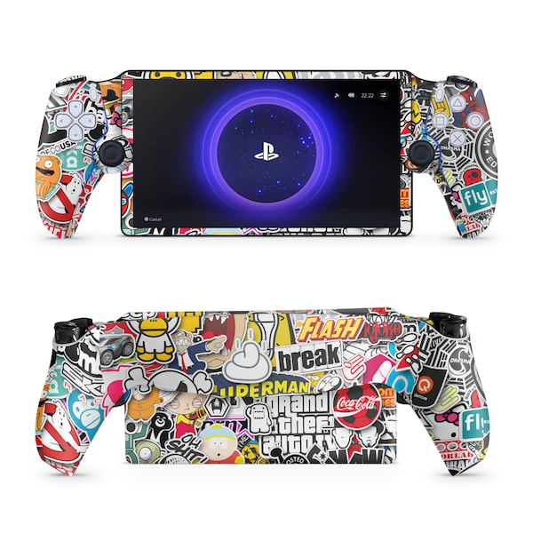 Stickerbomb PS Portal Skin, Skins for Playstation Portal, Ps Portal Accessories, Protective Wrap Decal for Sony Portable Gaming Console