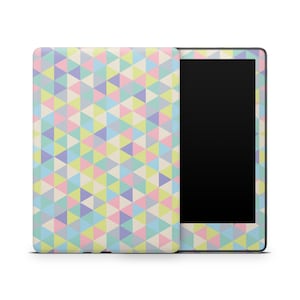Cute Triangles Kindle Protective Skin, Kindle Cover Vinyl Wrap, Kindle Accessories, Decorative Decals, Sweet Pastel Geometric Pattern