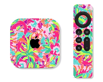 Exotic Flamingos Skin for Apple TV Devices & Remote 2nd 3rd 4th 5th Gen 2 3 4 4K 5, Printed Vinyl Wrap, Apple Tv Cover Colourful Decals