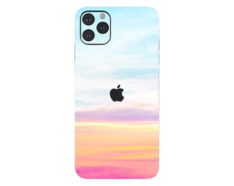 Sunset Skin for Apple iPhone 14 13 12 11 Pro Max Mini X XS 8 Se Plus - Printed Vinyl Cover Wrap  Decal Sticker Grip - Pastel Sky Sun