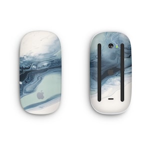 Pelle protettiva in marmo color acqua per Apple Magic Mouse, involucro in vinile stampato, simpatico adesivo per cover, accessori Apple Magic Mouse 1 2