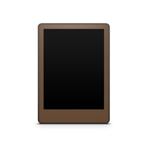 K&ouml;nnte beinhalten: Ein brauner E-Reader mit einem schwarzen Bildschirm.