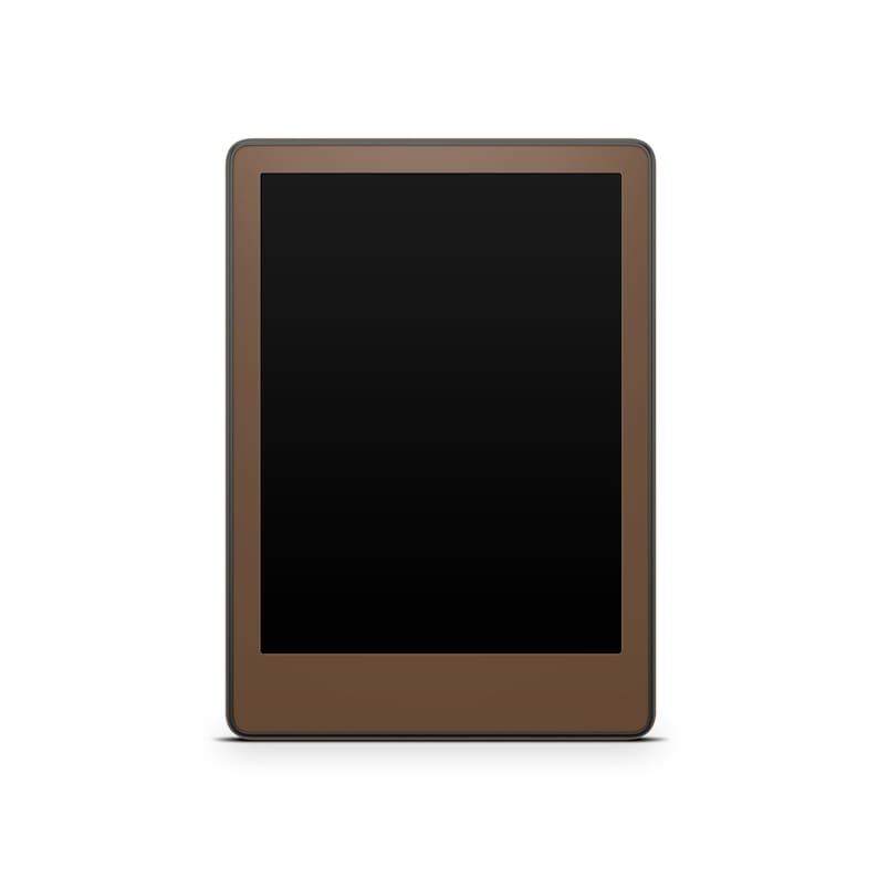 K&ouml;nnte beinhalten: Ein brauner E-Reader mit einem schwarzen Bildschirm.