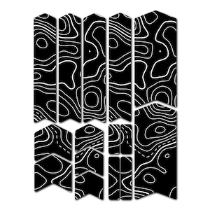 Topographic Map Pattern Bike Frame Stickers - Bicycle Frame Fork Protection Film Decals / Mtb Protective Tape Guard Scratch Proof Ebike Bmx image 3