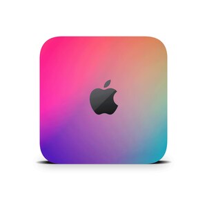Regenboog met kleurovergang Mac Mini Skin, Mac Mini decoratieve wrap, kleurrijk patroon beschermende vinyl hoes voor Apple Mac Mini M1 M2 M4 Pro
