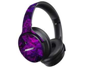 Purple Swirl Skin for BOSE Headphones QuietComfort Ultra Qc45 Qc35 Soundlink 700, Printed Vinyl Wrap Decal Protective Sticker