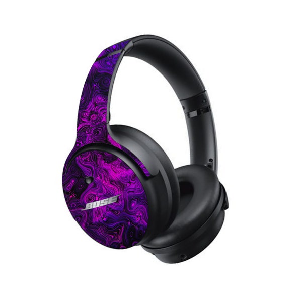 Purple Swirl Skin for BOSE Headphones Qc45 Qc35 Soundlink Wireless Series I II 1 2 700 - Printed Vinyl Wrap Decal Protective Sticker