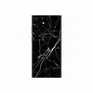 Black & White MARBLE Skin for Samsung Galaxy Models, S20 S21 S22 S23 S24 Note Plus Ultra, Printed Vinyl Wrap Protective Decals Sticker Cover