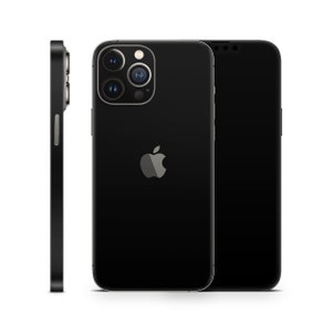 MAT zwarte beschermende huid voor Apple iPhone 15 14 13 12 11 Pro Max Plus (alle modellen), vinyl cover, matte look wrap sticker sticker