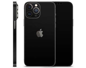 MATTE Black Protective Skin for Apple iPhone 15 14 13 12 11 Pro Max Plus (All Models), Vinyl Cover, Matte Look Wrap Decal Sticker