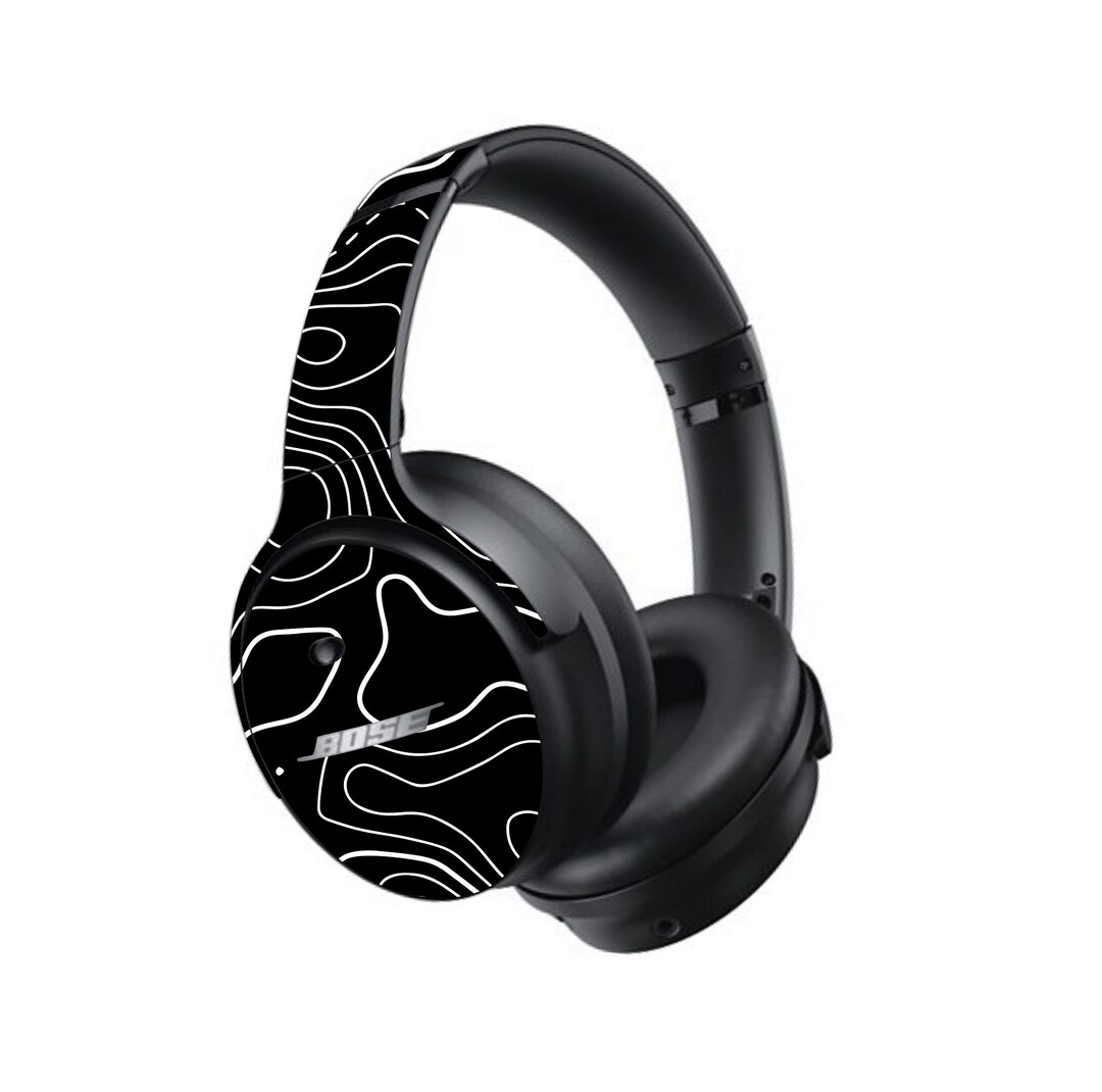 Soundlink Map Black & White Topographic Map Skin for BOSE Headphones Quietcomfort ...
