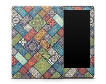 Mandala Tiles Kindle Protective Skin, Kindle Cover Vinyl Wrap, Kindle Accessories, Decorative Decals, Boho Mosaics Pattern