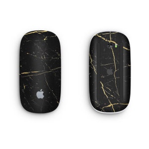 Pelle protettiva in marmo nero e oro per Apple Magic Mouse, pellicola in vinile stampato, adesivo decalcomania carino, Apple Magic Mouse 1 2 Accessori