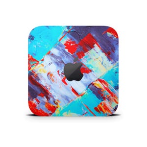 Olieverf Mac Mini Skin, Mac Mini decoratieve wrap, kleurrijk artistiek patroon beschermende vinyl hoes voor Apple Mac Mini M1 M2 M4 Pro