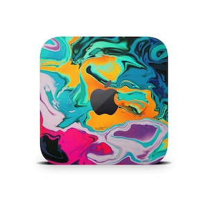 Abstracte werveling Mac Mini Skin, Mac Mini decoratieve wrap, kleurrijk patroon beschermende vinyl hoes voor Apple Mac Mini M1 M2 M4 Pro