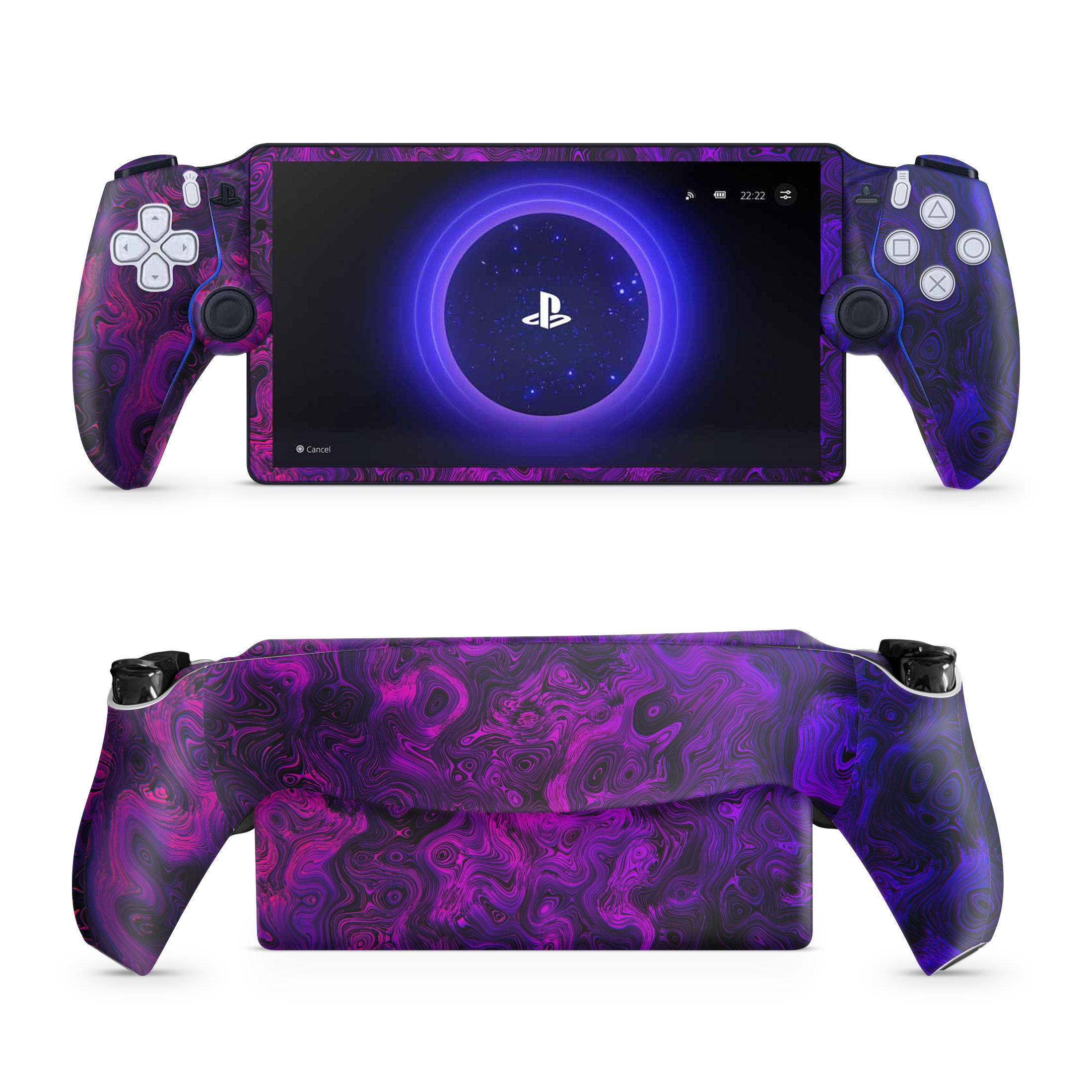 Skin Vinyle Pour Console PS4 - Baby Blue Ice Swirl Marble (enveloppante)