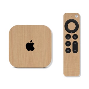 Maple Wood Skin for Apple TV Devices & Remote - 2nd 3rd 4th 5th Gen 2 3 4 4K 5 - Printed Vinyl Wrap Decal, Apple Tv Accessories