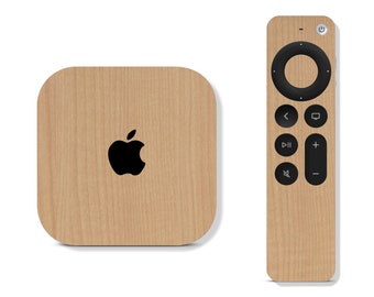 Maple Wood Skin for Apple TV Devices & Remote - 2nd 3rd 4th 5th Gen 2 3 4 4K 5 - Printed Vinyl Wrap Decal, Apple Tv Accessories