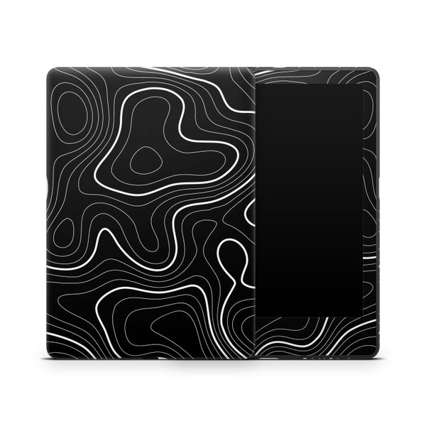 Topografische kaart Kindle-beschermende huid, Kindle Cover Vinyl Wrap, Kindle-accessoires, decoratieve stickers, Topografie Abstract Patroon