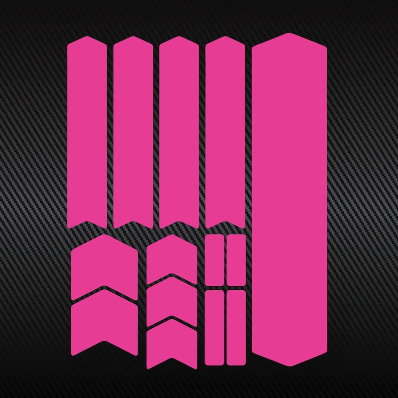 MATTE Hot Pink Bicycle Frame & Fork Protector Decals Set