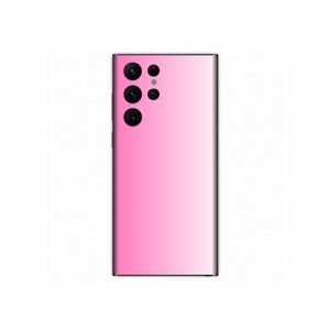 Pink White GRADIENT Skin for Samsung Galaxy Smartphones, Printed Vinyl Wrap Protective Decal Sticker Cover, Pastel Colorful Pattern
