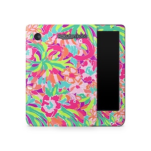 Exotic Floral Kobo Protective Skin, Kobo Cover Vinyl Wrap, Kobo eReader Accessories, Decorative Decals, Flowers and Flamingos Pattern
