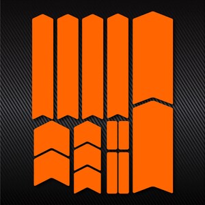 MATTE Orange Bicycle Frame & Fork Protector Decals Set, Mtb Bike Protection Guard Scratch Proof Stickers Kit image 3