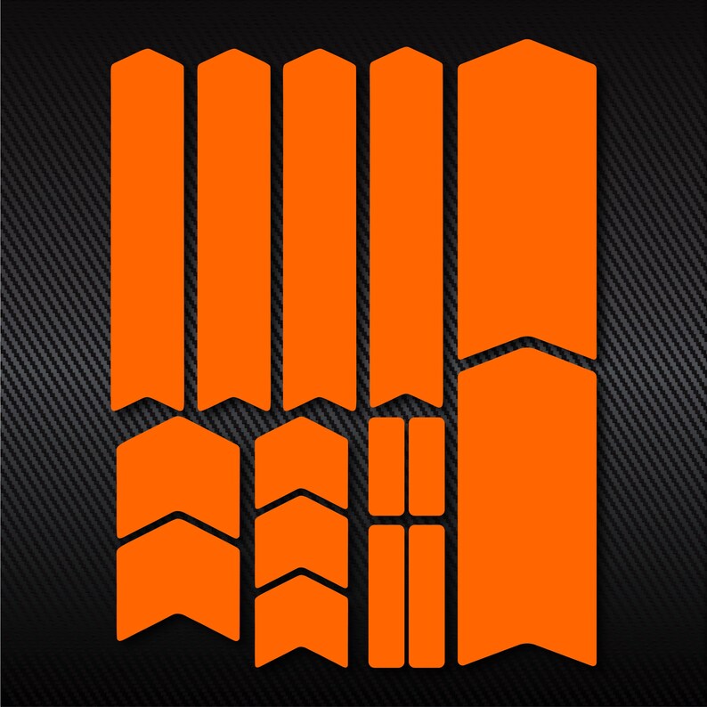 MATTE Orange Bicycle Frame & Fork Protector Decals Set, Mtb Bike Protection Guard Scratch Proof Stickers Kit image 3