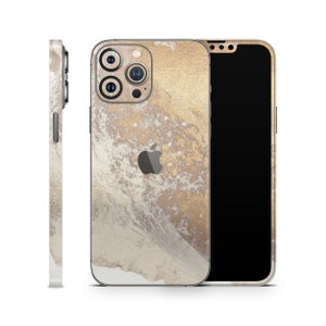 Película protetora de mármore dourado para Apple iPhone 16 15 14 13 12 11 Pro Max Plus (todos os modelos), capa de vinil impressa, adesivo decorativo de decalque