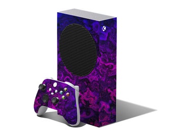 Purple Swirl Skin for Microsoft Xbox Series S - Console and Controller Wrap - Printed Vinyl Decals Stickers Scratchproof Protective