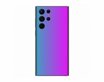 Blue & Purple GRADIENT Skin for Samsung Galaxy Smartphones, Printed Vinyl Wrap Protective Decal Sticker Cover, Pastel Colorful Pattern