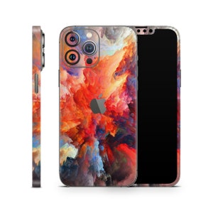 Fire Clouds Protective Skin for Apple iPhone 16 15 14 13 12 11 Pro Max Plus (All Models), Printed Vinyl Cover, Colorful Wrap Decal Sticker