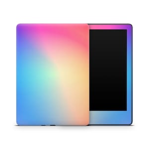 Pastel Colours Gradient Kindle Protective Skin, Kindle Cover Vinyl Wrap, Kindle Accessories, Decorative Decals for Kindle, Colourful Pattern