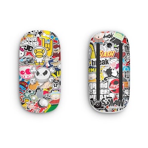 Piel protectora de bombardeo para Apple Magic Mouse, envoltura de vinilo impresa, bomba adhesiva de dibujos animados, accesorios Apple Magic Mouse 1 2