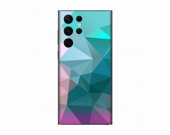 PASTEL Geometry Skin for Samsung Galaxy Models - Printed Vinyl Wrap Protective Decal Sticker Cover - Colorful Polygons Pattern
