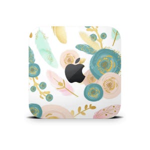 Boho bloemenpatroon Mac Mini Skin, Mac Mini decoratieve wrap, schattig kleurrijk patroon beschermende vinyl hoes voor Apple Mac Mini M1 M2 M4 Pro