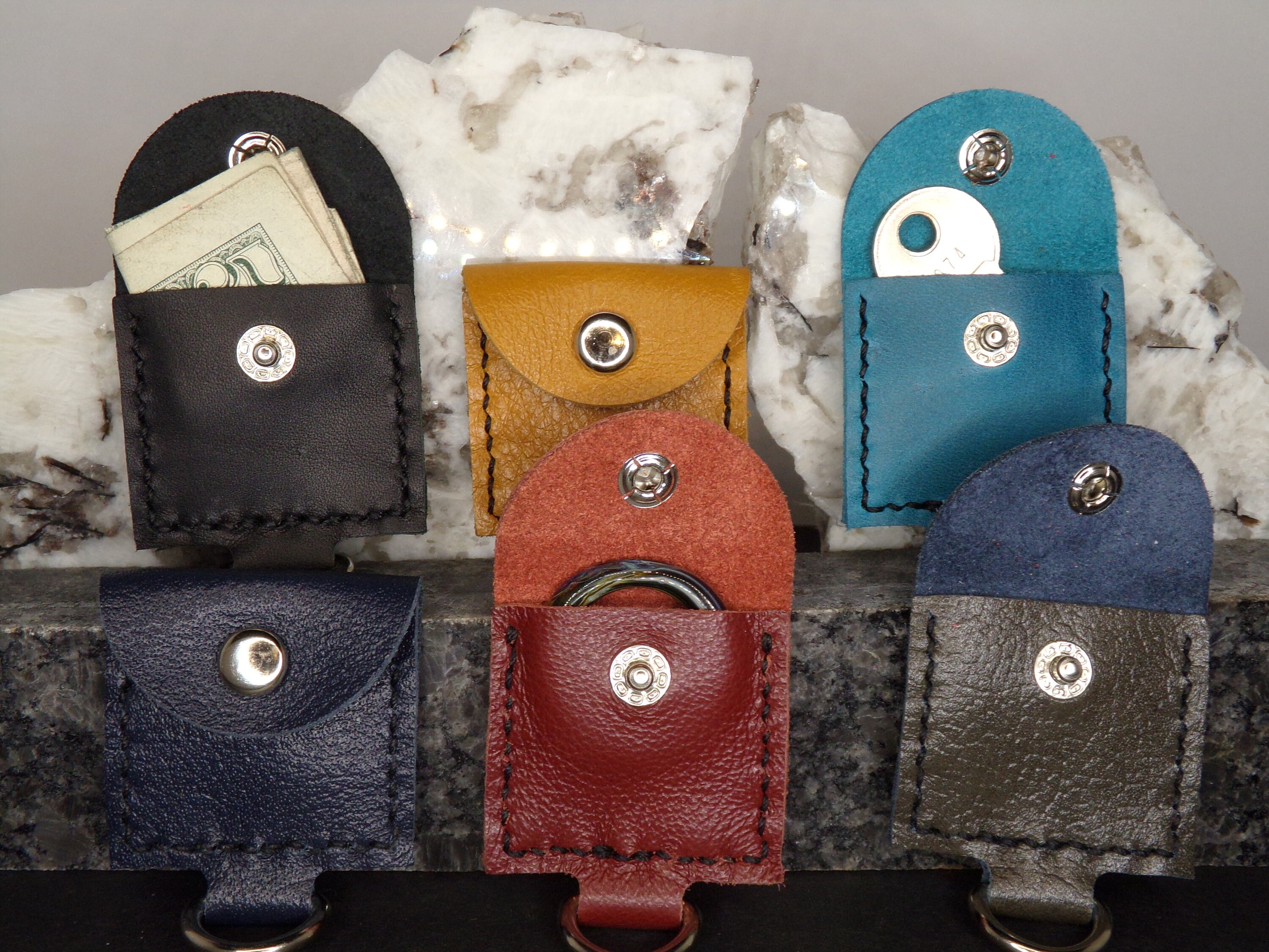 Small Leather Pouch Key Fob Available in Multiple Colors. Etsy