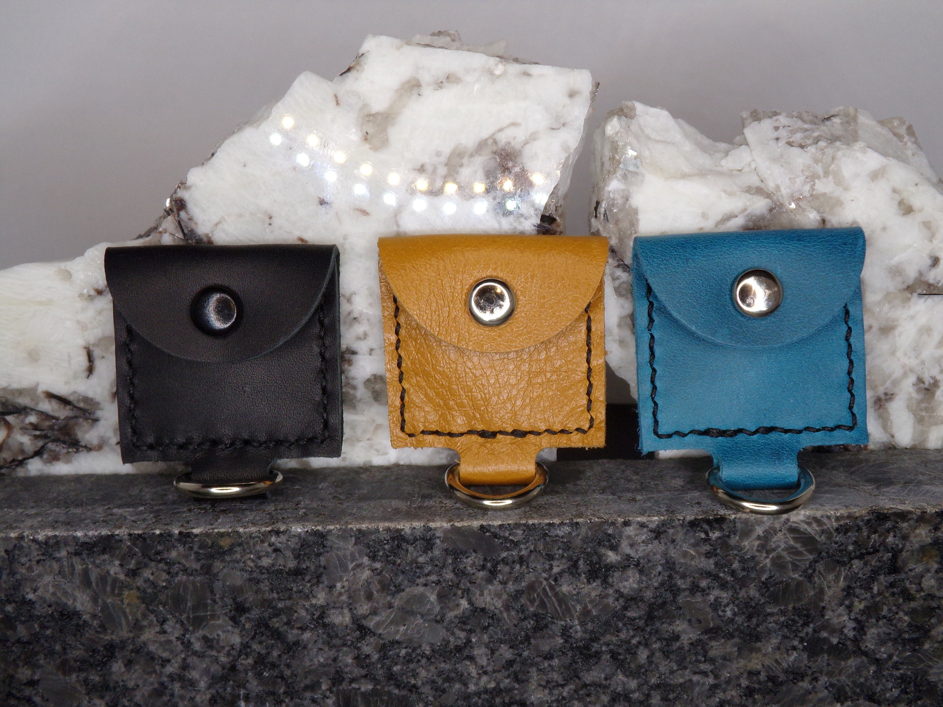 Small Leather Pouch Key Fob Available in Multiple Colors. Etsy