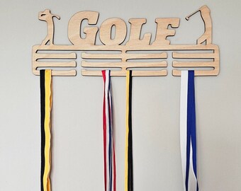 Personalized Golf Medal Holder, Wall Mounted Display