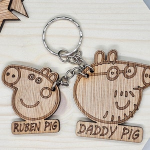 Daddy pig keyring/ personalised/ Keyring for Daddy / Dad / Father's Day Gift / Birthday Present / Christmas Present