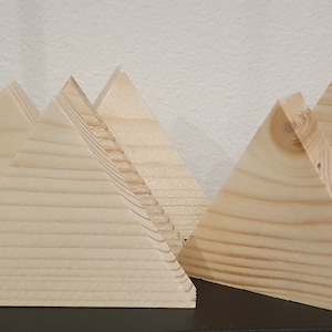 6 Chunky wooden triangles, crafters, small triangle blank,